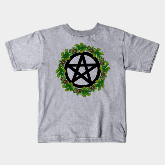 Pentagram wreath Kids T-Shirt by stickypixie